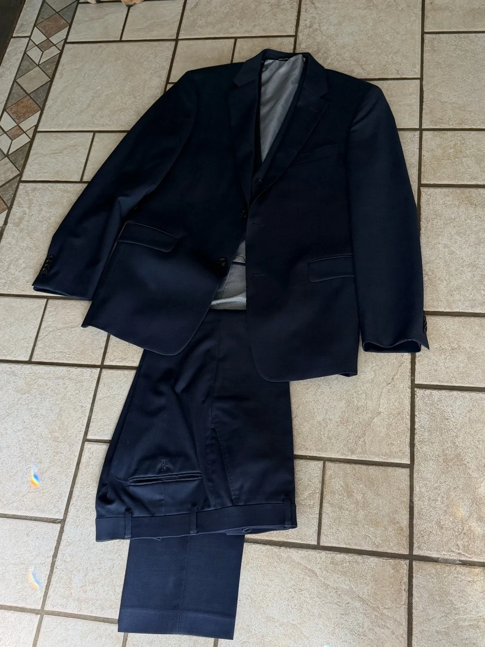 Tommy Hilfiger Men's Dark Navy 3-Piece Suit - Tailored Blazer & Trousers